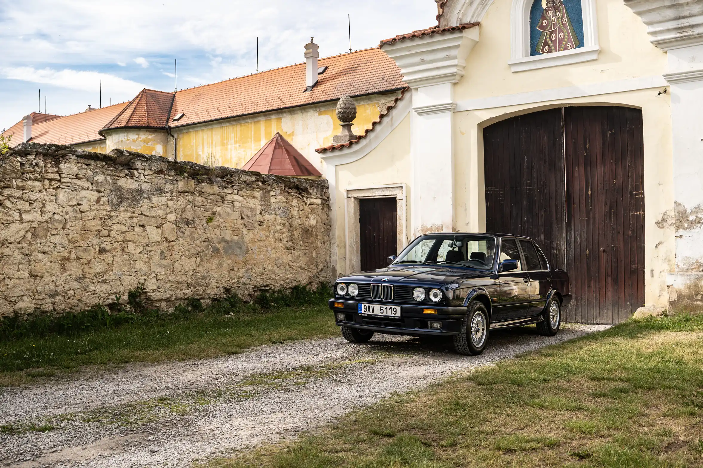 Red BMW E30 sports car